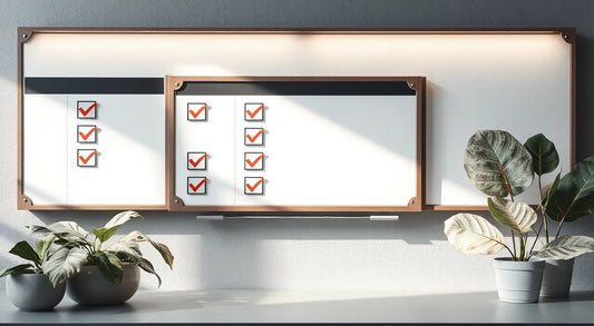 checkmarks on a whiteboard