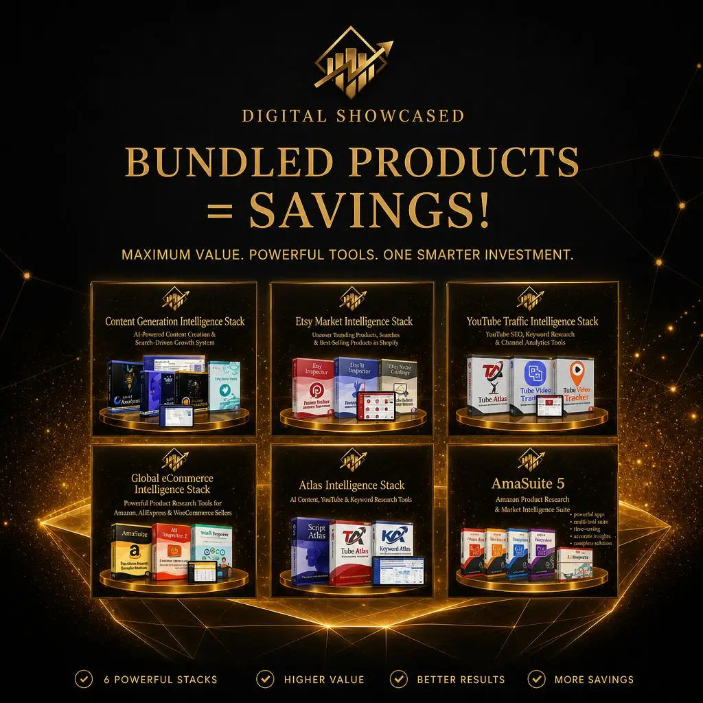 Golden cardboard boxes and stacked coins with glowing light trails showcase intelligence stacks for advanced research tools savings bundles
