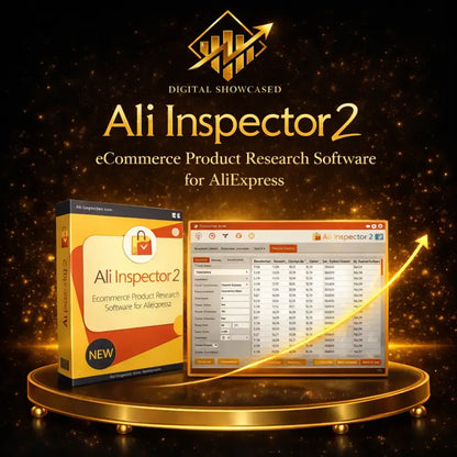 Ali Inspector 2 eCommerce product research software for AliExpress dropshipping featuring dashboard and product box.