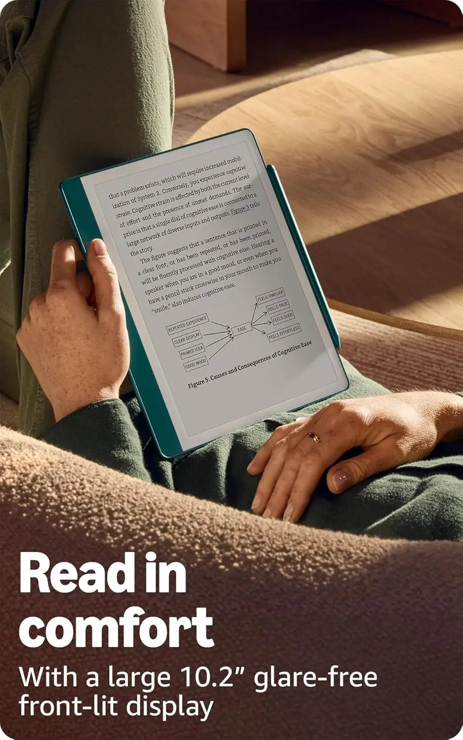 Teal framed kobo clara 2 e-reader with glare free front lit display paired with amazon kindle scribe premium pen to start writing