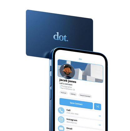 Blue dot digital business card tap compatible with iphone and android perfect for digital business networking