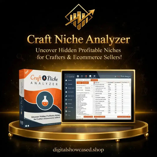 Profitable craft niches analyzer box with beaker icon on tablet